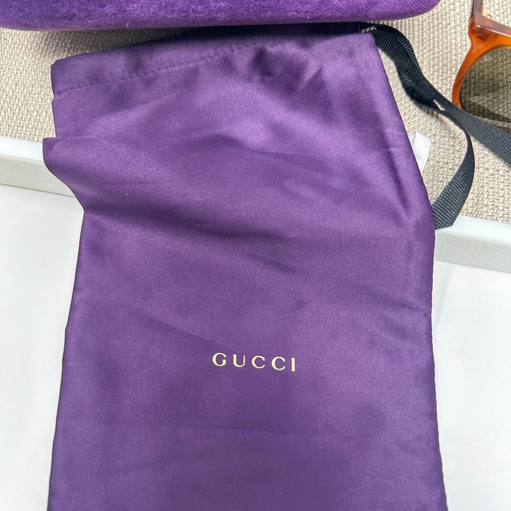 Gucci 57mm Havana Sunglasses with Brown Lenses, EUC, MSRP $370 - Picture 6 of 8